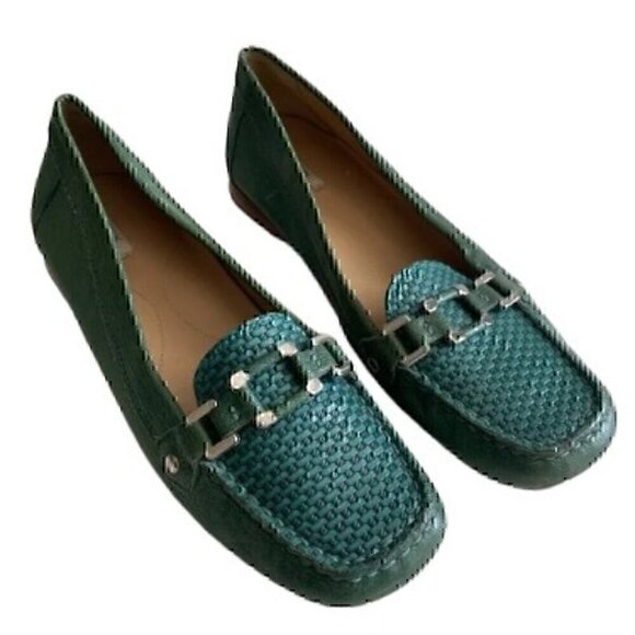 Geox Women's Green Leather Loafer size 37 1/2 - Picture 10 of 12